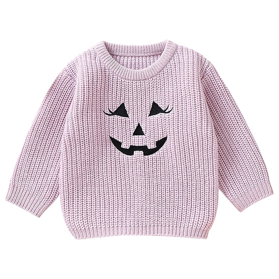 Coerni Toddler Girls Boys Halloween Sweater Cute Pumpkin Oversized Sweatshirt 2024 Warm Tops Kids Fall Winter Clothes