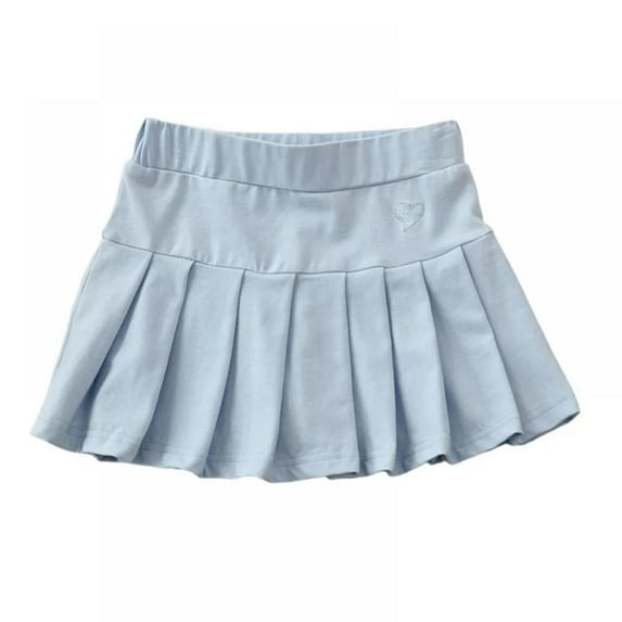 Coerni Toddler Girls Casual Mini Flared Pleated Skirt Plain Stretch Waist Skater Skirt for Kids Sport Skort, 2-9 Years