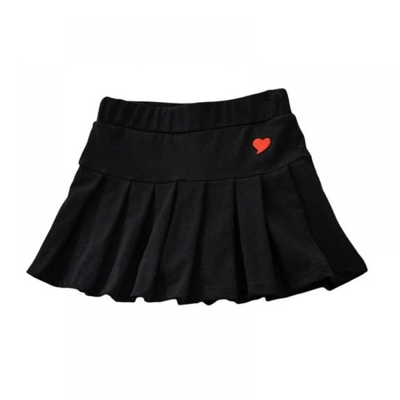 Coerni Toddler Girls Casual Mini Flared Pleated Skirt Plain Stretch Waist Skater Skirt for Kids Sport Skort, 2-9 Years