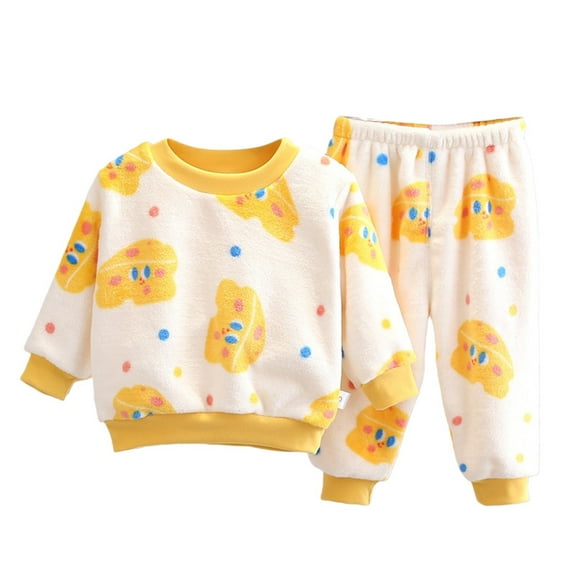 Coerni Toddler Girls Cute Fuzzy Fleece Outfits 2 Piece Cozy Pullover Sweatshirt  Jogger Pants Winter Warm Sweatsuit Thermal Set