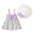 thumbnail image 1 of Coerni Toddler Girls Dress Sleeveless Floral Skirt Bow Cute Suspender Dress Princess Dress Floral Overall Dress Girls, 1 of 5