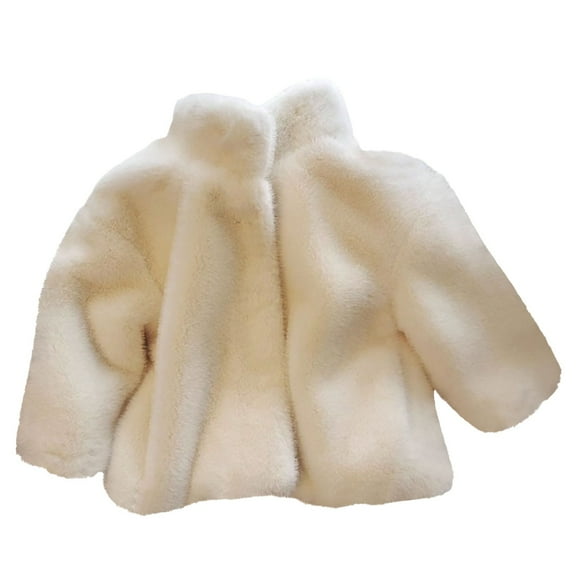 Coerni Toddler Girls Faux Fu𝐫 Jacket Furry Winter Coat Kids Warm Fleece Outerwear Girls' Padded Parka Soft Thermal Overcoat