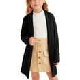 thumbnail image 1 of Coerni Toddler Girls' Long Sleeve Open Front Knit Cardigan Sweater Kids Solid Cotton Long Knitted Sweater Outerwear, 1 of 3