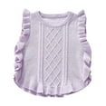 thumbnail image 1 of Coerni Toddler Girls Sweater Vest Pullover Crewneck Sleeveless V-Neck Ruffle Knitwear Tank Tops Fall Winter Clothes, 1 of 5