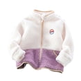 thumbnail image 1 of Coerni Toddler Kids Baby Outwear Long Sleeve Fleece Jacket Zipper Hooded Windproof Long Sleeve Coats for Girls Boys, 1 of 9