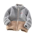 thumbnail image 1 of Coerni Toddler Kids Baby Outwear Long Sleeve Fleece Jacket Zipper Hooded Windproof Long Sleeve Coats for Girls Boys, 1 of 9