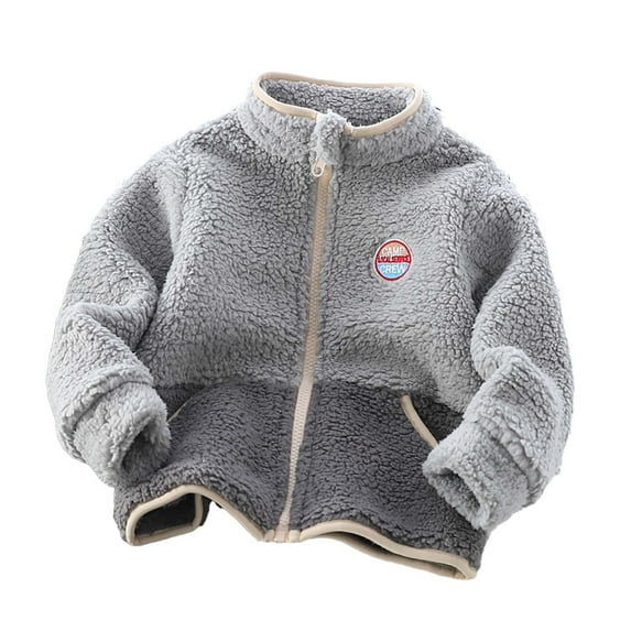 Coerni Toddler Kids Baby Outwear Long Sleeve Fleece Jacket Zipper Hooded Windproof Long Sleeve Coats for Girls Boys