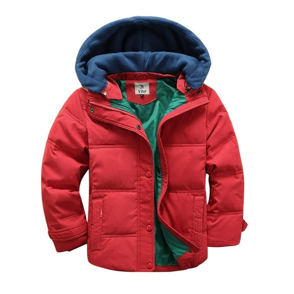 Coerni Toddler Kids Boy's Winter Parka Coat Heavyweight Puffer Jacket with Detachable Hooded Quilted Down Outerwear Padded Jacket