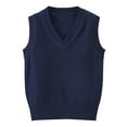thumbnail image 1 of Coerni Toddler's Girls Boys V-Neck School Uniform Cable Knit Vest Kids Sweater Solid Sleeveless Pullover Waistcoat Shirts Knitwear, 1 of 9
