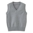 thumbnail image 1 of Coerni Toddler's Girls Boys V-Neck School Uniform Cable Knit Vest Kids Sweater Solid Sleeveless Pullover Waistcoat Shirts Knitwear, 1 of 6