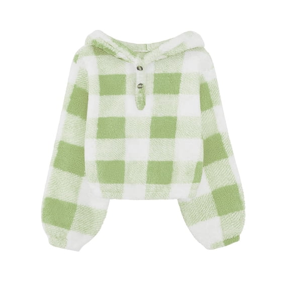 Coerni Toddlers Boys Fleece Lined Sh𝐞rpa Half Buttons Fuzzy Sweater Hoodie Jacket With Pockets Pullover Hooded Sweatshirt