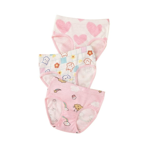 Coerni Toddlers Little Girls Softcotton Briefs Panties Pack of 3 Cartoon Printing Underwear Breathable Comfort Underpants