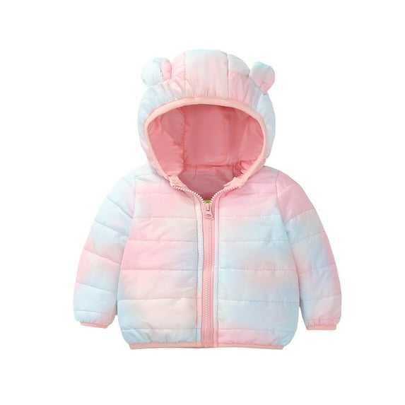 Coerni Toddlers and Boys Cute Bear Ears Puffer Jacket Baby Girls Quilted Hooded Down Coat Lightweight Packable Warm Outerwear