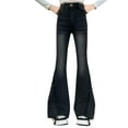 thumbnail image 1 of Coerni Tween Girls High Elastic Flare Jeans Bell Bottom Wide Leg Denim Pants Fashion Preppy Clothes Stretch Cute Y2K Streetwear, 1 of 9