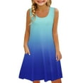 thumbnail image 1 of Coerni Tween Girls Ombre Sleeveless Dress Flowy A Line Sundress Fressy Casual Elegant Dresses for Kids Gradient Vest Dress, 1 of 7