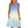 thumbnail image 1 of Coerni Tween Girls Ombre Sleeveless Dress Flowy A Line Sundress Fressy Casual Elegant Dresses for Kids Gradient Vest Dress, 1 of 6