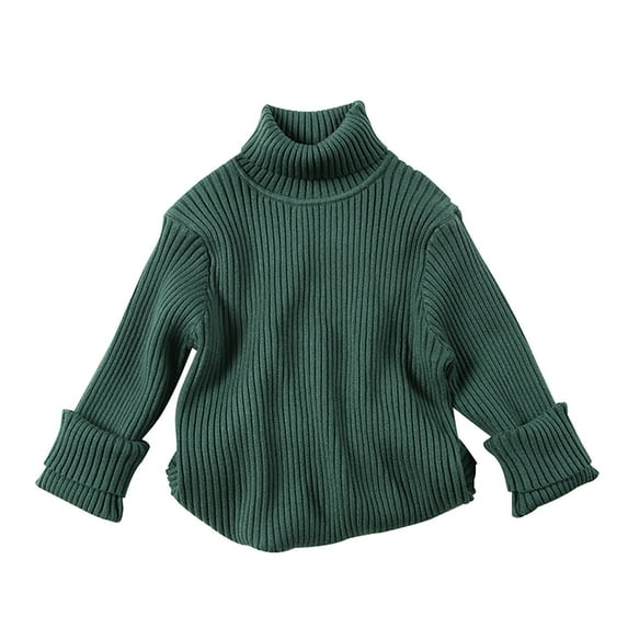 Coerni Unisex Baby Boys Girls Warm Knit Sweater Pullover Long Sleeve Soft Turtleneck High Neck Solid Children Autumn Sweater