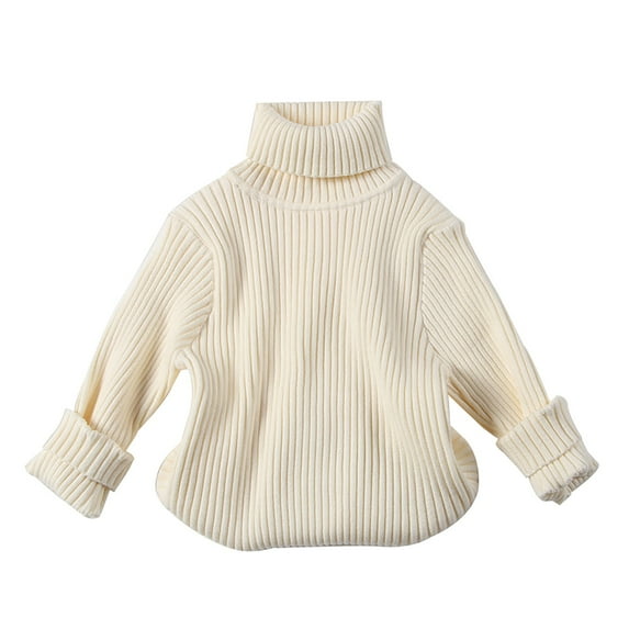 Coerni Unisex Baby Boys Girls Warm Knit Sweater Pullover Long Sleeve Soft Turtleneck High Neck Solid Children Autumn Sweater