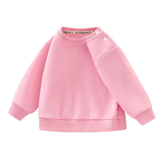 Coerni Unisex Boys Girls Fleece Lined Crewneck Sweatshirt Kids Warm Sherpa Pullover Sweater Oversized Fall Winter Clothes