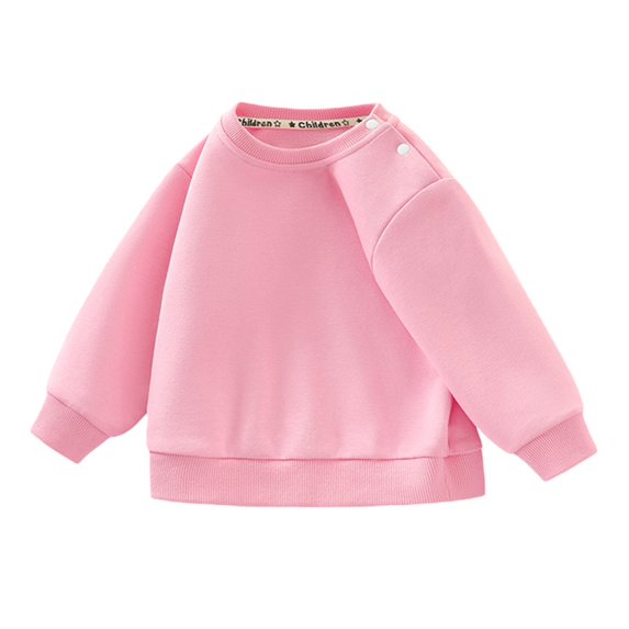 Coerni Unisex Boys Girls Fleece Lined Crewneck Sweatshirt Kids Warm Sherpa Pullover Sweater Oversized Fall Winter Clothes