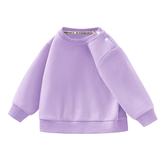 Coerni Unisex Boys Girls Fleece Lined Crewneck Sweatshirt Kids Warm Sherpa Pullover Sweater Oversized Fall Winter Clothes