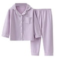 thumbnail image 1 of Coerni Unisex Girls Boys Pajamas Long Sleeve Sleepwear Button-Down 2 Pcs Pjs Set for 1-16 Years Kids Christmas Outfits, 1 of 9
