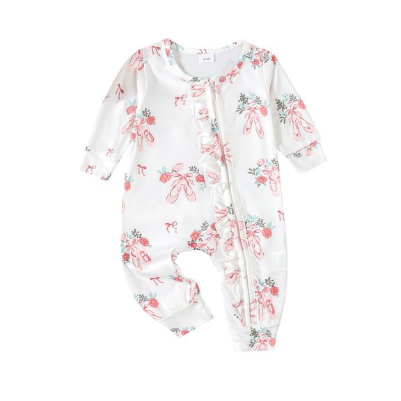 Coerni Western Baby Girl Boy Clothes Long Sleeve Cute Print Romper Zipper Bodysuit Jumpsuit One Pi𝐞ce Fall Winter Outfit