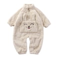 thumbnail image 1 of Coerni Winter New Born Baby Boy Girl Cute Romper Unisex Kids Fleece Outfit Clothes Winter Fleece Button Jumpsuits, 1 of 9