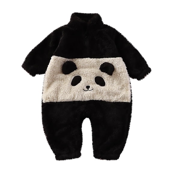 Coerni Winter New Born Baby Boy Girl Cute Romper Unisex Kids Fleece Outfit Clothes Winter Fleece Button Jumpsuits