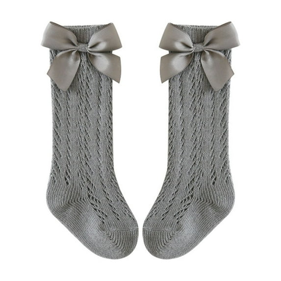 Coerni Winter Warm Socks for Kids Toddler Children's Socks Thin Mesh Mid Calf Socks Girls Big Bow Baby Socks High School Girl Gift Ideas