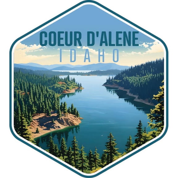 Coeur D'Alene Idaho Souvenir Decorative Vinyl Decal Sticker (2-Inch)