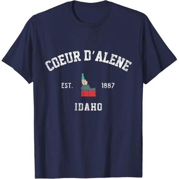 Coeur D'Alene Idaho Vintage Id State Retro Sports Design T-Shirt Unisex S-5XL Hot Trending Shirt, Vintage Birthday Gift