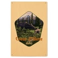 thumbnail image 1 of Coeur d'Alene, Idaho, Moose and Calf, Contour Birch Wood Wall Sign (6x9 Rustic Home Decor, Ready to Hang Art), 1 of 5