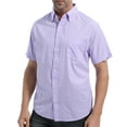 thumbnail image 1 of Coevals Club Men Short Sleeve Button Down Up Cotton Casual Soft Solid Top Shirt (Purple 3# S), 1 of 4