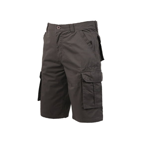Coevals Club Men's Cargo Outdoor Work Relaxed Fit Multi-Pocket Cotton Solid Shorts (32, Dark Grey, #3)