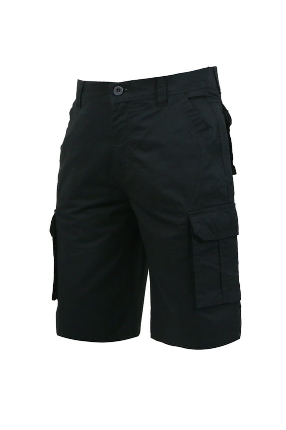 Men's Cargo Outdoor Work Relaxed Fit Multi-Pocket Cotton Solid Shorts (34, Black, #5)