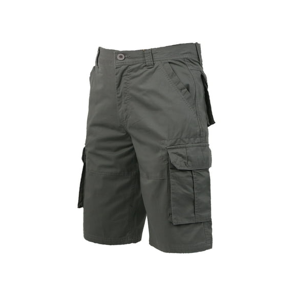 Coevals Club Men's Cargo Outdoor Work Relaxed Fit Multi-Pocket Cotton Solid Shorts (34, Grey, #1)