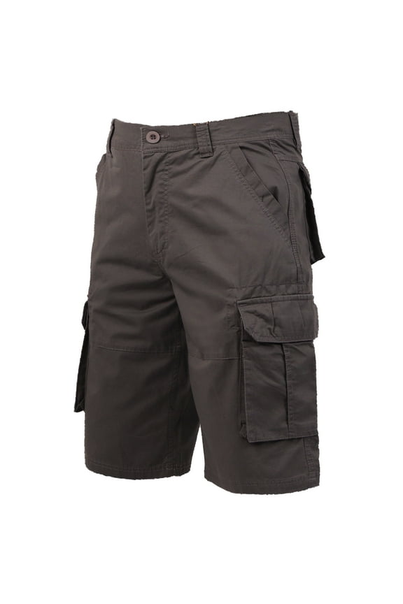 Men's Cargo Outdoor Work Relaxed Fit Multi-Pocket Cotton Solid Shorts (36, Dark Grey, #3)