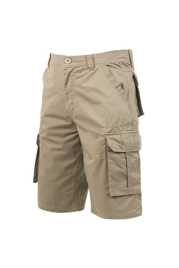 Men's Cargo Outdoor Work Relaxed Fit Multi-Pocket Cotton Solid Shorts (38, Khaki, #2)