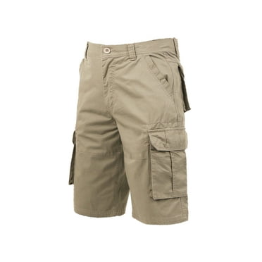 Coevals Club Men's Cargo Outdoor Work Relaxed Fit Multi-Pocket Cotton Solid Shorts (42, Khaki, #2)