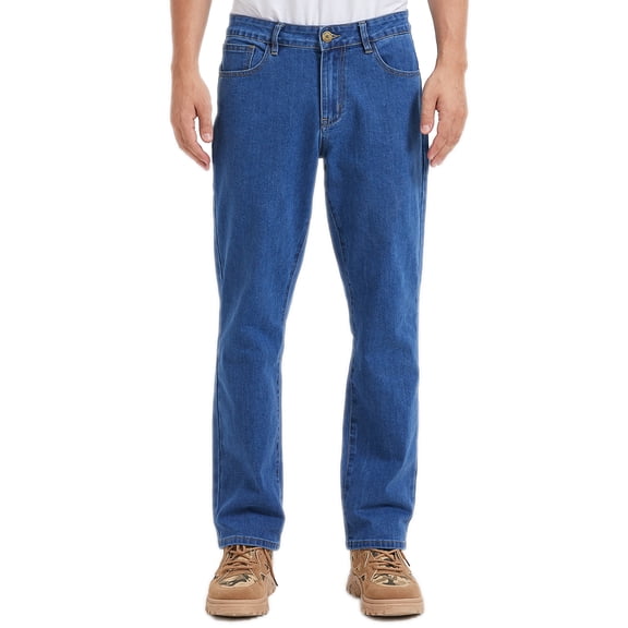 Coevals Club Men's Straight Leg Classic 5-Pocket Casual Work Jeans 30L 2# Blue 36