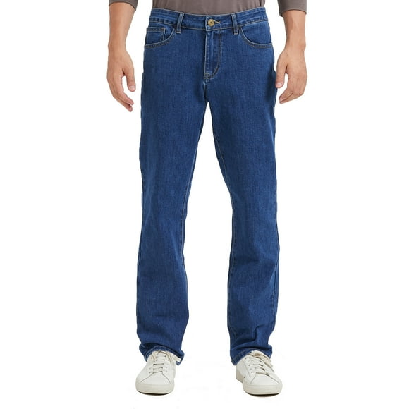 Coevals Club Men's Straight Leg Classic 5-Pocket Casual Work Jeans 30L 3# Medium Stonewash 36