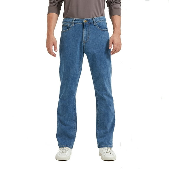 Coevals Club Men's Straight Leg Classic 5-Pocket Casual Work Jeans 32L 1# Vintage Blue 38