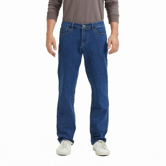 Coevals Club Men's Straight Leg Classic 5-Pocket Casual Work Jeans 32L 3# Medium Stonewash 38