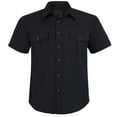 thumbnail image 1 of Coevals Club Men's Summer Short Sleeve Casual Western Solid Plain Snap Buttons Work Shirt (Black S), 1 of 3