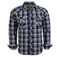 thumbnail image 1 of Coevals Club Men's Western Cowboy Long Sleeve Pearl Snap Casual Plaid Work Shirts (Blue White #7 L), 1 of 3
