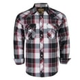 thumbnail image 1 of Coevals Club Men's Western Cowboy Long Sleeve Pearl Snap Casual Plaid Work Shirts Red Brown Black 20 3X-Large, 1 of 3