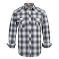 thumbnail image 1 of Coevals Club Men's Western Cowboy Long Sleeve Pearl Snap Casual Plaid Work Shirts (White Shark Gray #30 XL), 1 of 3