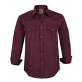 thumbnail image 1 of Coevals Club Men's Western Cowboy Long Sleeve Pearl Snap Casual Soild Work Shirts Burgundy 7 Small, 1 of 3