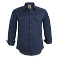 thumbnail image 1 of Coevals Club Men's Western Cowboy Long Sleeve Pearl Snap Casual Soild Work Shirts (Navy #6 XL), 1 of 3